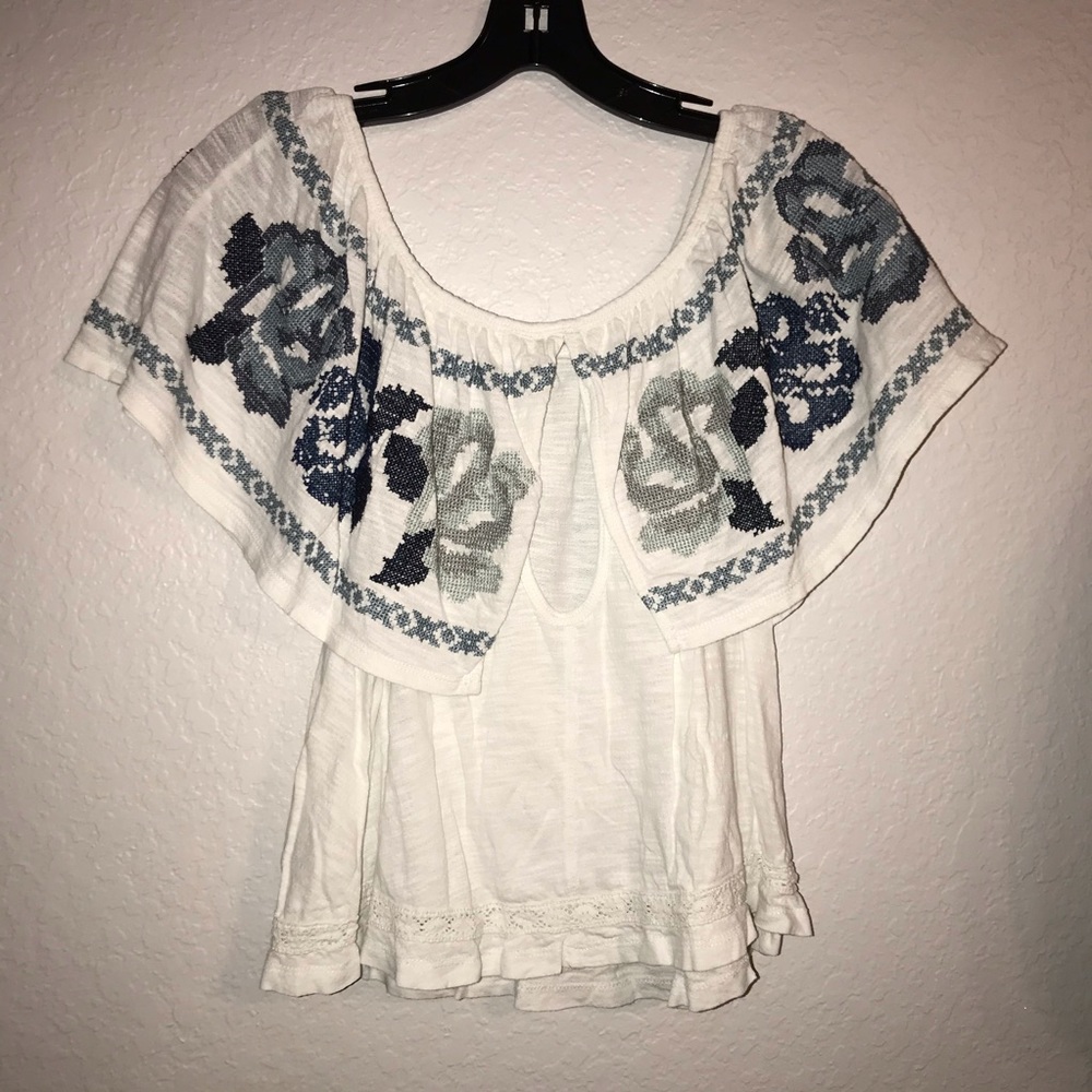 Free People To The Left Off Shoulder Top w/Embroid - Picture 5 of 5